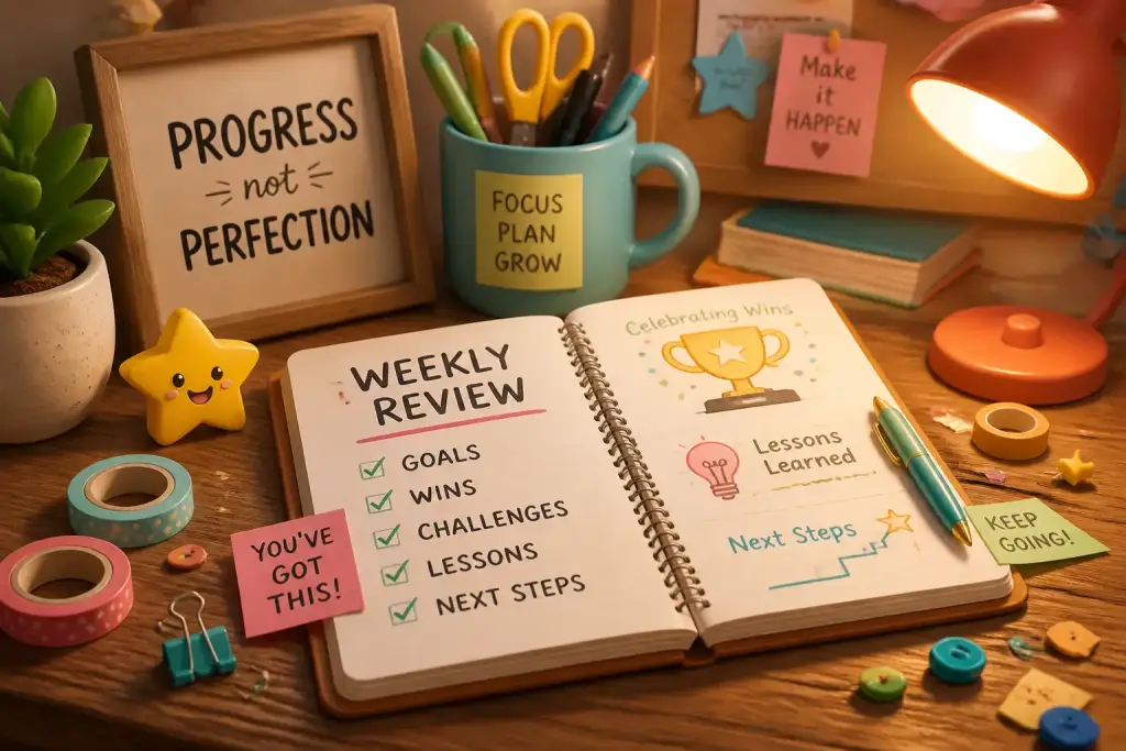 Set Up a Weekly Review to Reflect on Progress